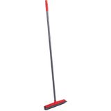 Dirt Devil Rubberen Bezem - Bezem dierenharen - Rubber - Vloertrekker - Met Steel 120 cm - Grijs/ Rood