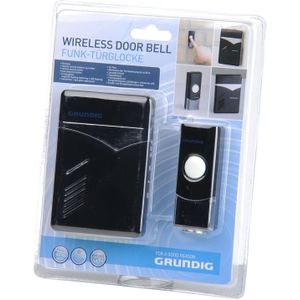 Draadloze deurbel Grundig, 3 bladopties, bel/knipperende led/bel met afstandsbediening, met 6 tonen
