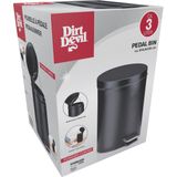 Dirt Devil Pedaalemmer 3 Liter - Prullenbak - RVS - Zwart