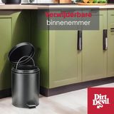 Dirt Devil Pedaalemmer 5 Liter - Prullenbak Badkamer - RVS - Zwart