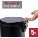 Dirt Devil Pedaalemmer 5 Liter - Prullenbak Badkamer - RVS - Zwart