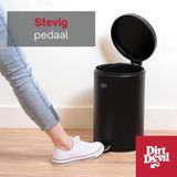 Dirt Devil Pedaalemmer 12 Liter - Pullenbak Badkamer - RVS - Zwart