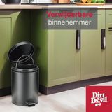 Dirt Devil Pedaalemmer 12 Liter - Pullenbak Badkamer - RVS - Zwart
