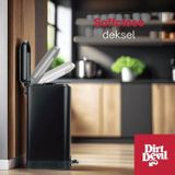 Dirt Devil Pedaalemmer 12 Liter - Prullenbak Badkamer - RVS - Zwart