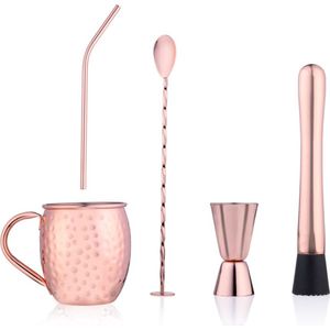 NKlaus 140g koperen beker zuiver koper 100% Ayuverda koperen beker ovaal Moscow Mule 500ml 11261