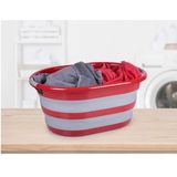 Dirt Devil Opvouwbare Wasmand - 27 L - 60 x 45 x 30 CM - Opgevouwen 10 CM hoog - Rood/ Grijs