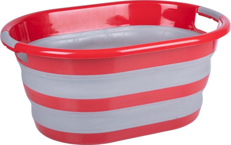 Dirt Devil Opvouwbare Wasmand - 27 L - 60 x 45 x 30 CM - Opgevouwen 10 CM hoog - Rood/ Grijs
