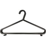 Dirt Devil Kledinghangers met broekstang - 10x - kunststof - zwart - 36 x 21 cm