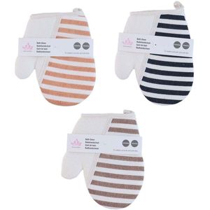 Badhandschoen - Strepen - Douche/badhandschoen - Exfoliëren van de huid