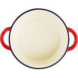 alpina Braadpan Gietijzer met Deksel - Bakpan ⌀ 24 cm - Alle Warmtebronnen - Rood