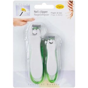Lifetime nagelknipset - 2 stuks - groot en klein -Groen/Wit