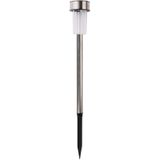 Grundig Tuinverlichting op zonne-energie, 10 stuks, tuinlampen voor buiten, met wit licht, levensduur van 6-8 uur, IP44 waterbestendig, diameter 4,8 x 36,5 cm, roestvrij staal