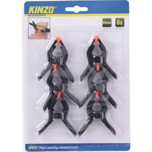 Kinzo Klemmen zwart 6 stuks