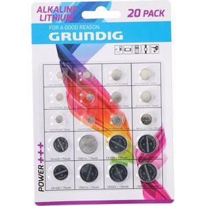 Grundig  Assortiment 20  knoopcelbatterijen. pro