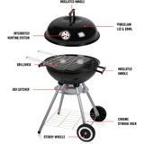 BBQ Collection Houtskoolbarbecue - Kogelbarbecue 45 x 60 centimeter - Ronde Barbecue - Barbecue op Wielen - Zwart - Metaal