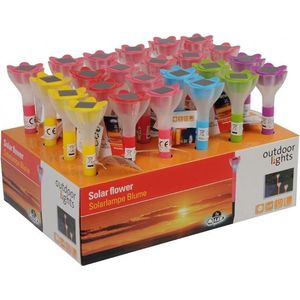 24x Solar Bloem LED buiten verlichting - assortie kleuren