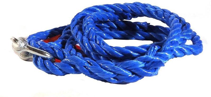JUMBO sleepkabel 3000 KG,  1 D sluiting en 1 lus, 3,5-4m inclusief rode veiligheidsvlag