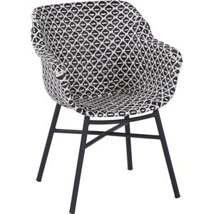 Hartman Delphine Dining Tuinstoel - Zwart/Wit Wicker