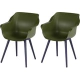 Tuinstoel Hartman Sophie Studio Armchair Carbon Black Moss Green (set van 2)