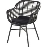 Tuinstoel Hartman Cecilia Dining Chair alu legs Carbon Black Black Puma Wicker