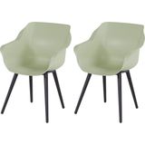 Hartman Sophie armchair tuinstoel met armleuning - Mint groen - set van 2 - zwart studio onderstel