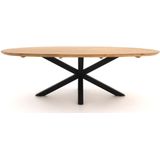 Hartman Stephanie dining tuintafel 240x140x76cm , Natural Teak,Zwart ,  Aluminium  , 240x140cm