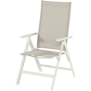 Hartman verstelbare stoel - tuinstoel Aruba - beige textileen / wit frame - aluminium