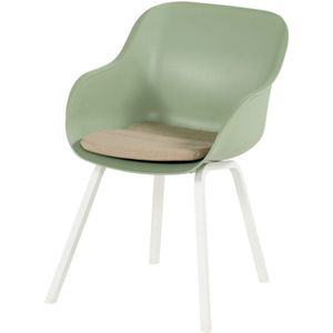 Hartman Le Soleil Element dining stoel wit frame kuip Sage green met taupe kussen -  Dining tuinstoel  - Specialist in Tuinmeubelen