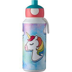 Mepal pop-up drinkfles Campus - 400 ml – Sluit goed af – Drinkbeker voor kinderen – Unicorn
