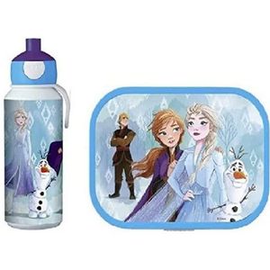 Mepal lunchset Campus – Broodtrommel en Drinkbeker voor kinderen – Bento box – Pop-up drinkfles – Frozen 2