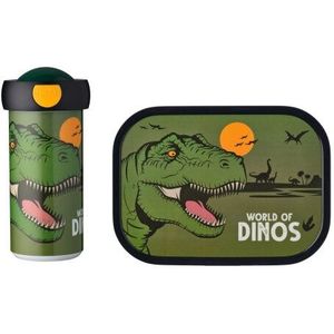 Mepal lunchset Campus – Broodtrommel en Drinkbeker voor kinderen – Bento box – Schoolbeker – Dino