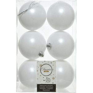 Snowflake - Kerstballen onbreekbaar - mat - 80mm box - 6 stuks