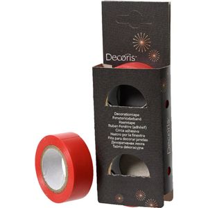 Decoris raamtape - 2x rollen - rood - 10 meter - raamdecoratie/raamversiering
