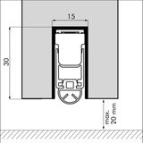 EllenMatic Uni-Proof - automatische valdorpel alu. - 1028 mm