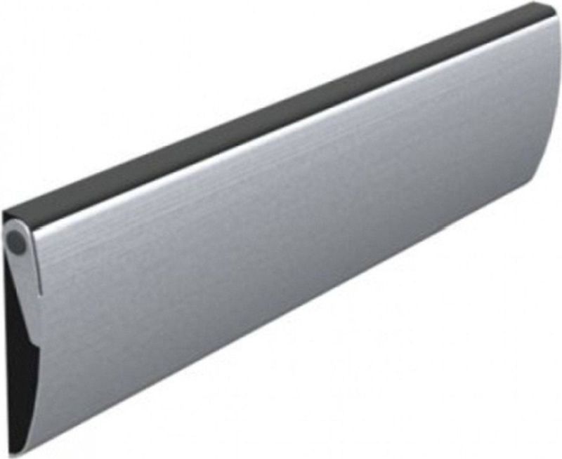 Ellen tochtwerende klep met borstel - 340 x 84 mm - RVS