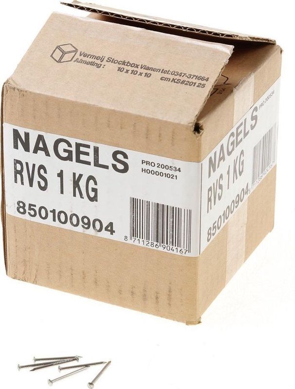 Ellen - Spijkers - Roestvaststaal - Diameter 1,6 mm - Lengte 25 mm - Verpakking 1 kg