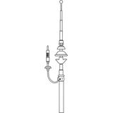 Carpoint - Inzinkantenne - Chroom - Volledig Inzinkbaar - Verstelbare Hoek 0 tot 43º - Kabel 1,2 Meter