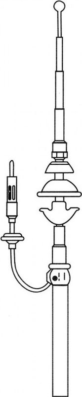 Carpoint - Inzinkantenne - Chroom - Volledig Inzinkbaar - Verstelbare Hoek 0 tot 43º - Kabel 1,2 Meter