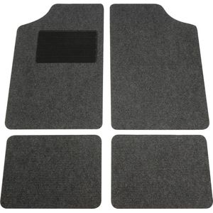 Carpoint - Uni Antraciet - Mattenset - 4-delig - Met Anti-slip Onderzijde