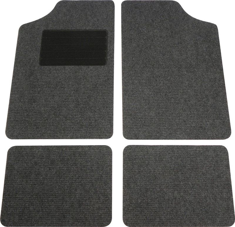 Carpoint - Uni Antraciet - Mattenset - 4-delig - Met Anti-slip Onderzijde