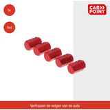 Carpoint - Ventieldopjes - Rood - 5 Stuks