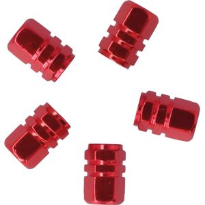 Carpoint - Ventieldopjes - Rood - 5 Stuks