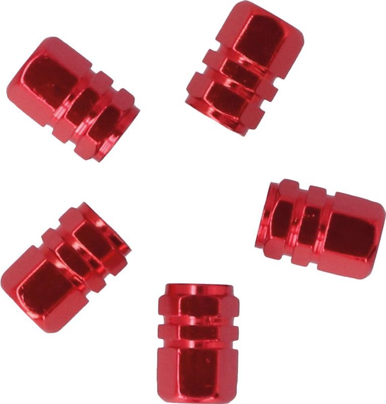 Carpoint - Ventieldopjes - Rood - 5 Stuks