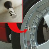 Carpoint - Cilinder - Ventieldopjes - Zilver - Vijf Stuks