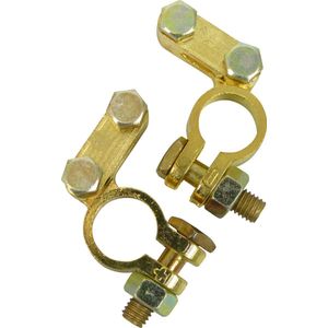 Carpoint - AccuPoolKlemset - Goud - Messing en Staal - Voor DIN Accu's