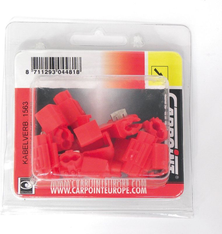 Carpoint - Aftakconnector 1563 - Rood - Staal, Kunststof - 10 Stuks