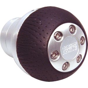 Carpoint - Pookknop - Aluminium - Zwart Leer