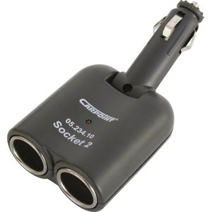 Carpoint - 2-Weg Stekkerdoos - Aansluiting - 12/24 Volt - LED Indicatie - 5 Ampère