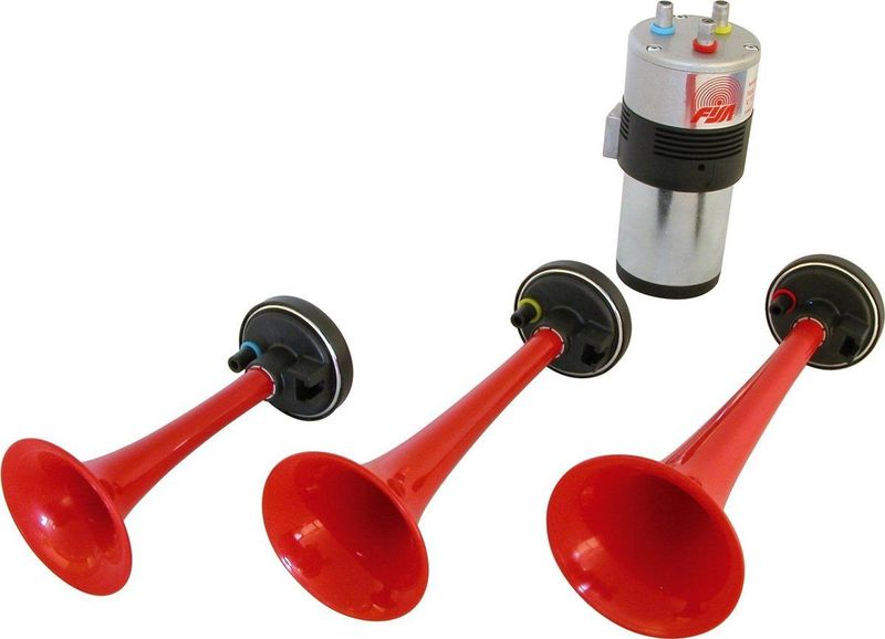 Carpoint - Luchthoorn 'Tour de France' - Rood - Staal, Kunststof - 3 Luchthoorns, 1 Compressor