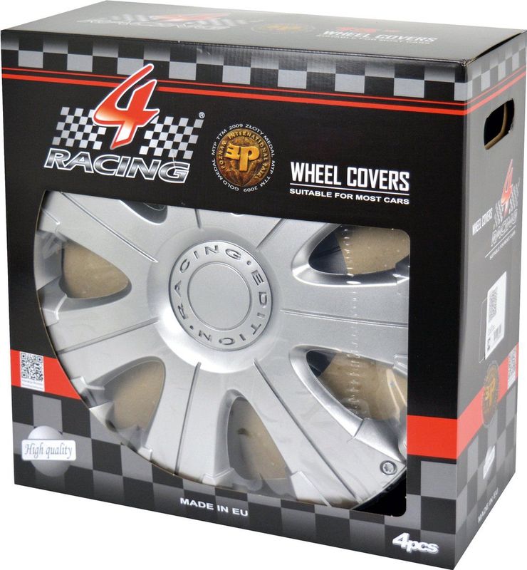 Gorecki - Racing Wieldoppen - Zilverkleurig - Set van 4 - ABS Kunststof